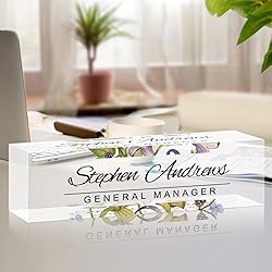 Name Plate for Desk Personalized Office Acrylic