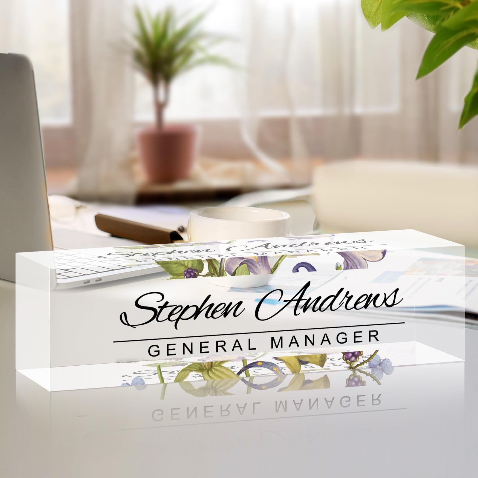 Name Plate for Desk Personalized Office Acrylic