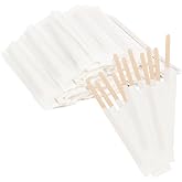 ANTETOK 100Pcs Wooden Coffee Stirrers Paper Wrapped 4.3Inch,Individually Wrapped Disposable Coffee Stir Sticks for Coffee,Tea,Cocktail and Hot Chocolate