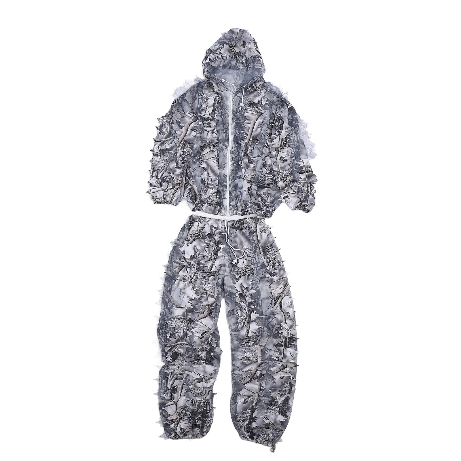 Leapiture Snow 3D Leaf Suit Snow Ghillie Suit Hunting Ghillie Suit Winter Ghillie Suit Camo Ghillie Suit Snow Camouflage Suit Hunting Ghillie Suit for Snow