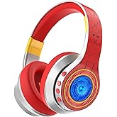 iClever Auraa Active Noise Cancelling Headphones for Kids, LED Light Up, Bluetooth 6.0, Type C Fast Charging, Safe Volume 80dBA, 47H Play Time, Kids Headphones Wireless for Travel iPad Tablet, Sliver