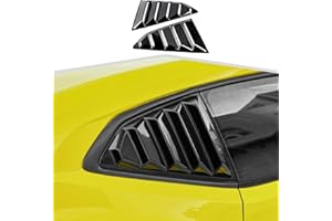 AMAYUM Rear Side Window Louvers Air Vent Scoop Shades Cover Trim Accessories Compatible with Chevrolet Camaro 2017 2018 2019 2020 2021 2022 2023,Black