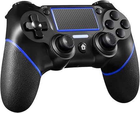 Amazon Com 21 Edition Doinmaster Wireless Controller For Ps4 Playstation 4 Pro Slim Pc Touch Panel Gamepad With Dual Vibration And Audio Function Anti Slip Grip And Mini Led Indicator Blue Computers Accessories