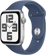 Apple Watch SE 2nd Gen GPS 40mm Silver Aluminum Denim Sport Band S/M