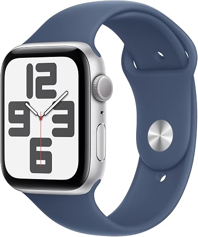 Apple Watch SE 2nd Gen GPS 40mm Silver Aluminum Denim Sport Band S/M