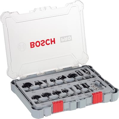 Bosch Professional 15 Pc Mixed Router Bit Set 1/4 Inch Shank