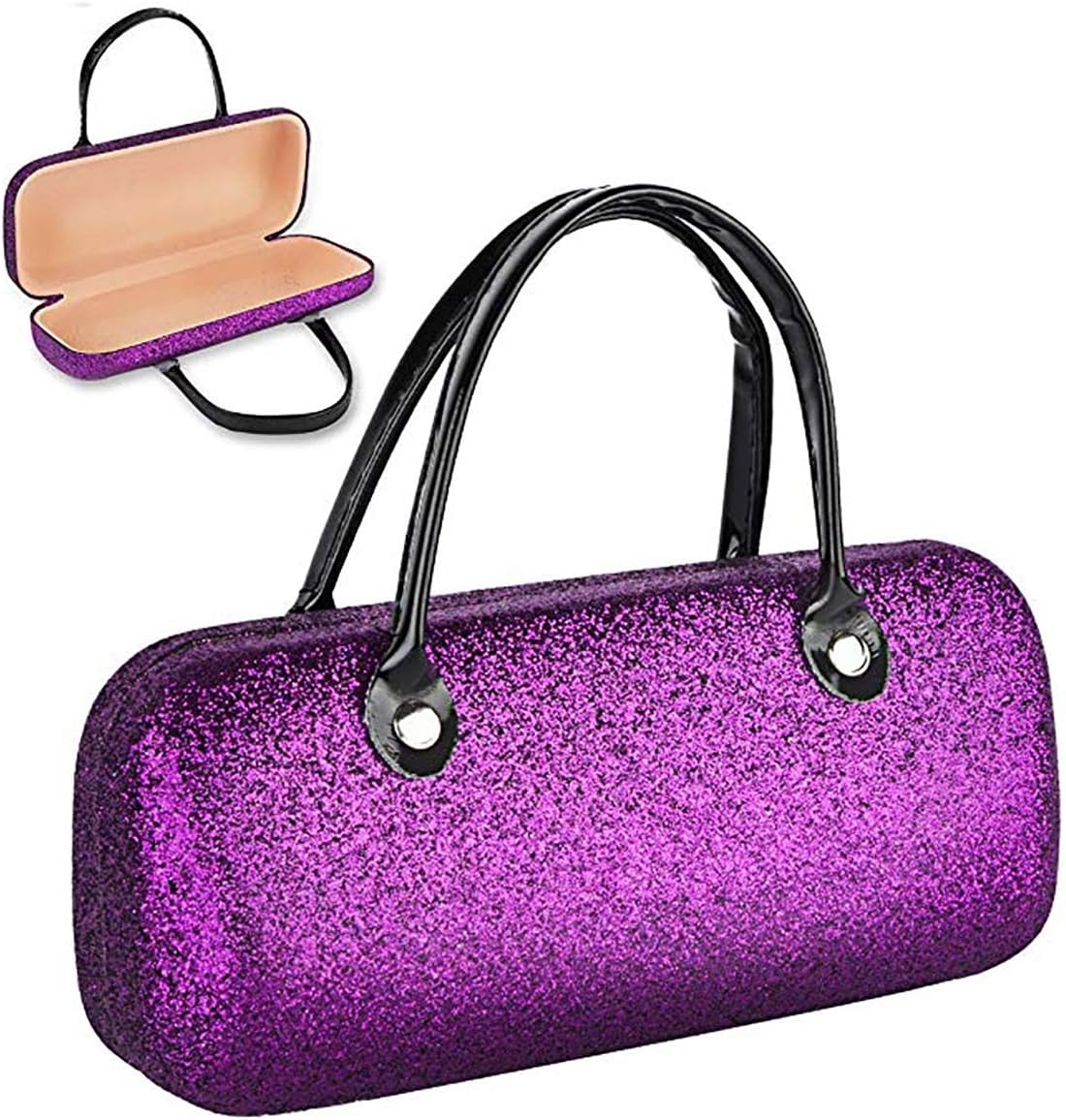 Xidan FL1 Handbag Style Hard Eyeglasses Case and Bonus Free Soft Microfiber Lens Cleaning Cloth