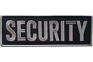 uuKen Medium Embroidery Subdued Gray Grey Security Forces Officer Guard Patch 6x2 inch Back with Hook Fastener for Tactical Vest Uniform Chest Jackets (Gray, Medium 6"x2")