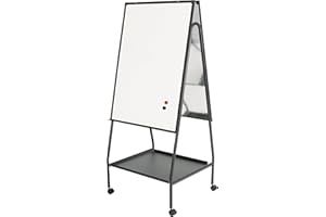 Best-Rite Wheasel, Double Sided Magnetic Dry Erase Porcelain Steel Whiteboard Easel, 65"H x 28.75"W x 27"D (770)
