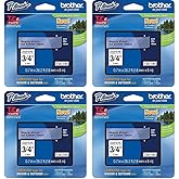 Brother Genuine P-Touch 4-Pack TZe-141 Laminated Tape, Black Print on Clear Standard Adhesive Laminated Tape for P-Touch Label Makers, Each Roll is 0.7"/18mm (~ 3/4") Wide, 26.2 ft. (8M) Long