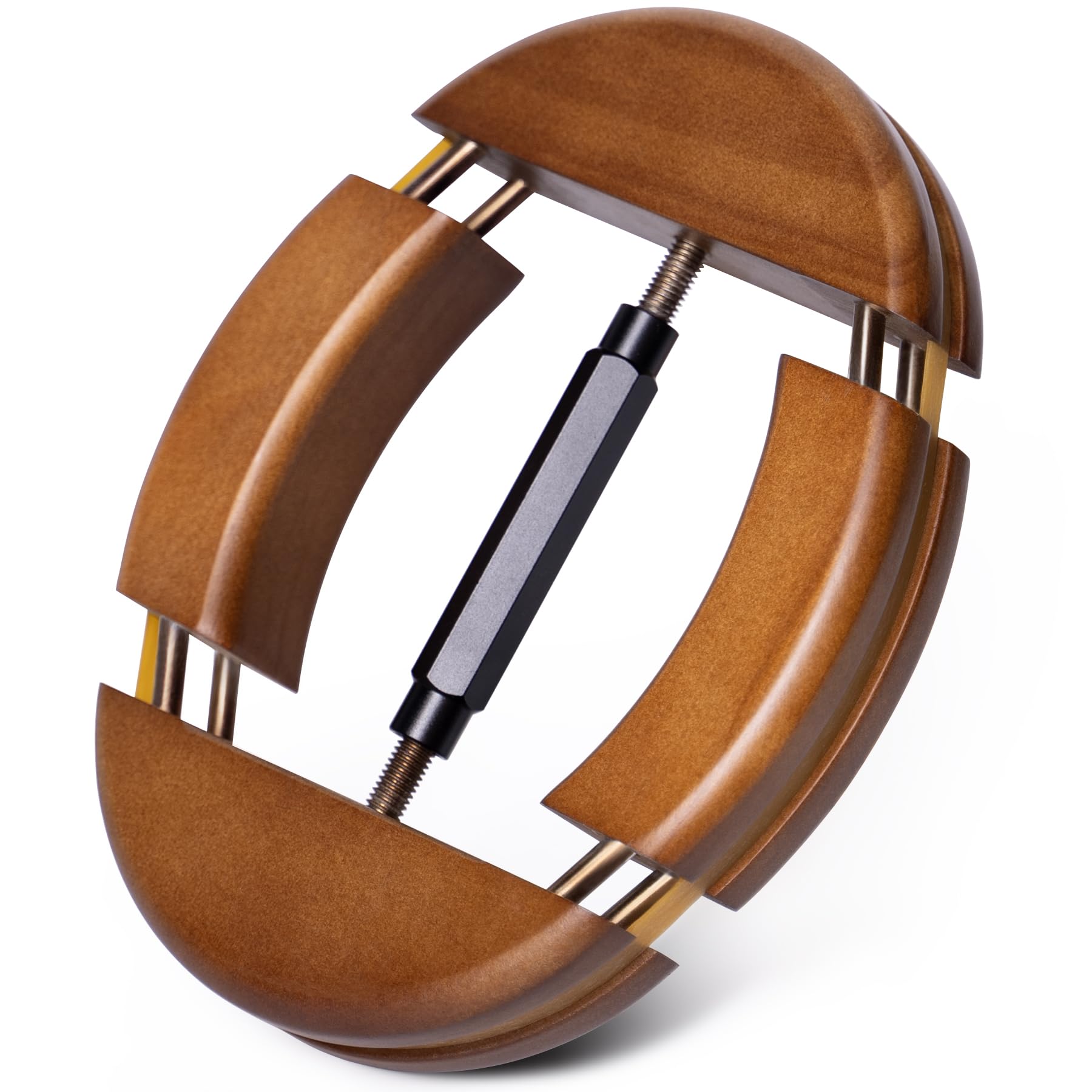 4 Way Hat Stretcher, Wooden Hat Stretchers for Fitted Hats, Stretched Size 6 7/8 to 8 1/2, Hats Stretcher Fits All Kind of Caps - Extender Widener for Baseball Cowboy Caps Walnut Color Image