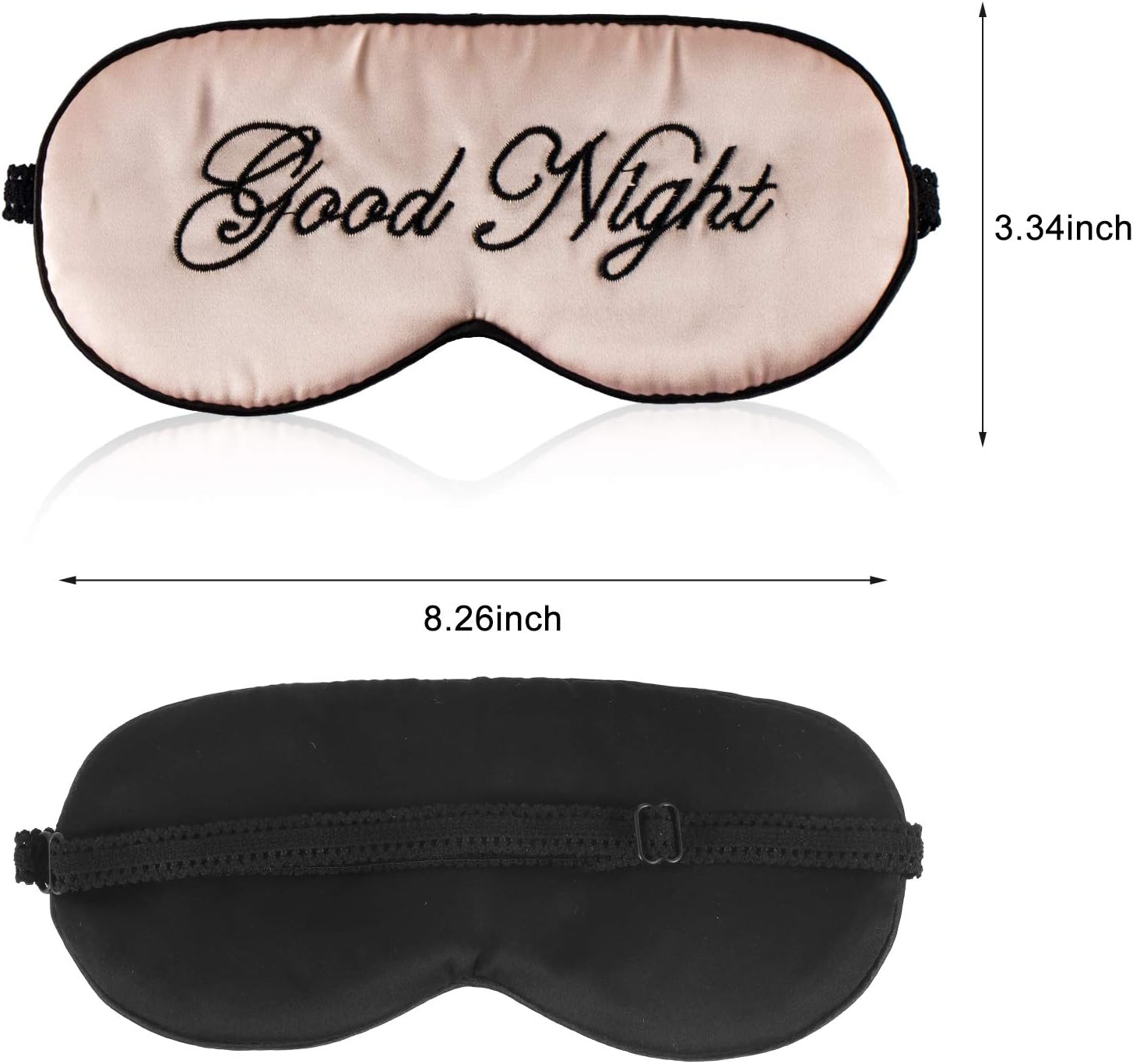 Silk Sleep Eye Mask for Women and Men Soft Ladies Ultra Lightweight Adjustable Strap Satin Eye Night Blindfold Eyeshade Cover for Full Night's Sleep, Travel and Nap Pink: Health & Personal Care