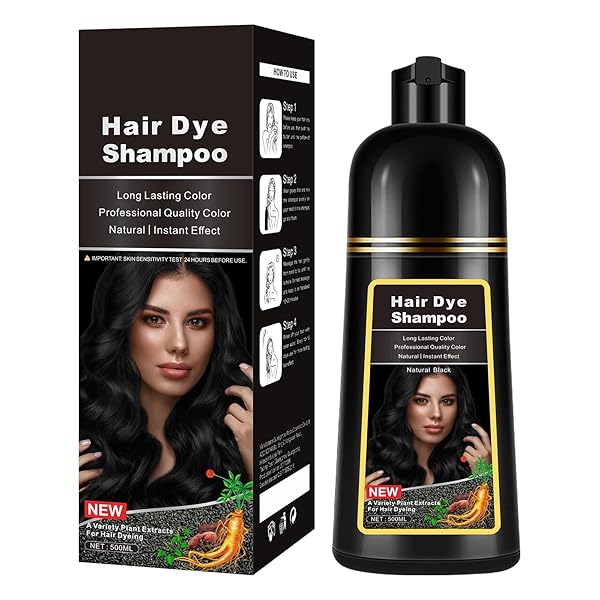 LUXECOLORS HAIR DYE SHAMPOO FOR GRAY COVERAGE 3 IN 1 HAIR COLOR SHAMPOO NATURAL 16.9 FL OZ FOR WOMEN & MEN (LIGHT BROWN)