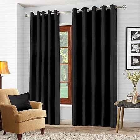 Luxury Pair Thermal Blackout Curtains Ring Top Eyelet Fully Lined