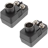 OSALADI 2 Pack 300 Ohm to 75 Ohm Adapter F-Type Coax Connector | Black Finish, Metal Abs Build, Hand Removed, Reusable Design, 15.0000g