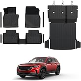 GALVAGNITE Floor Mats for Mazda CX-50 2023-2026, All Weather Floor Mats Trunk Cargo Liner with Backrest Protectors and Door Sill Guards Accessories, Full Coverage Set (Fit Gas Models)