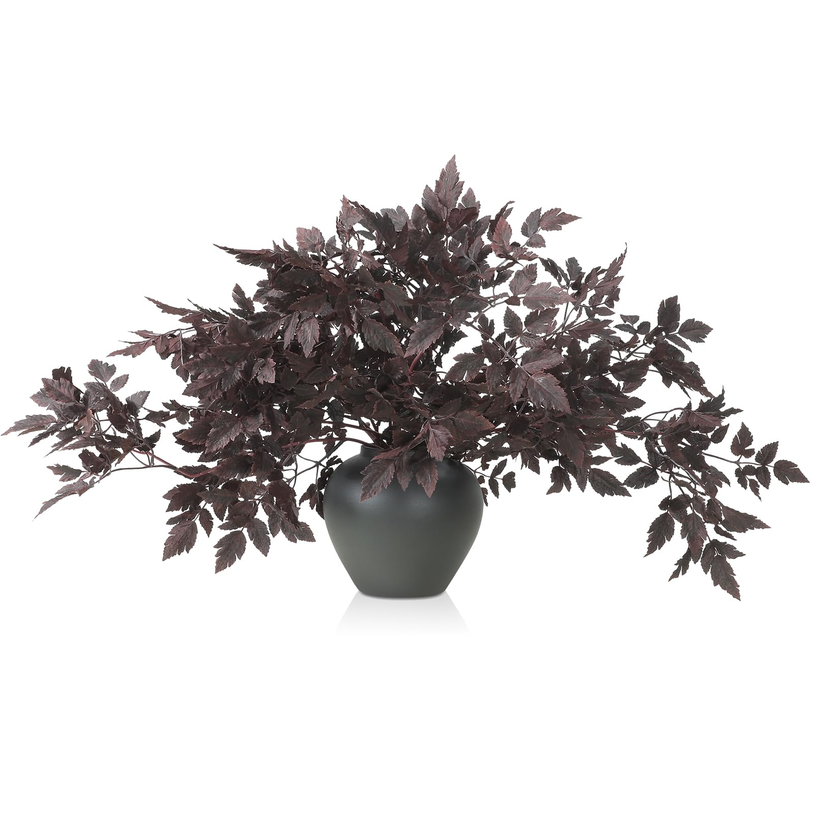 Photo 1 of Lyrow 6 Pack Artificial Cimicifuga Plant Leaf Spray Faux Plum Faux Fall Spray Silk Plants Cimicifuga Plant Leaf Branch for Home Vase Wedding Garden Farmhouse Table Mantel Decor (32 Inches)
