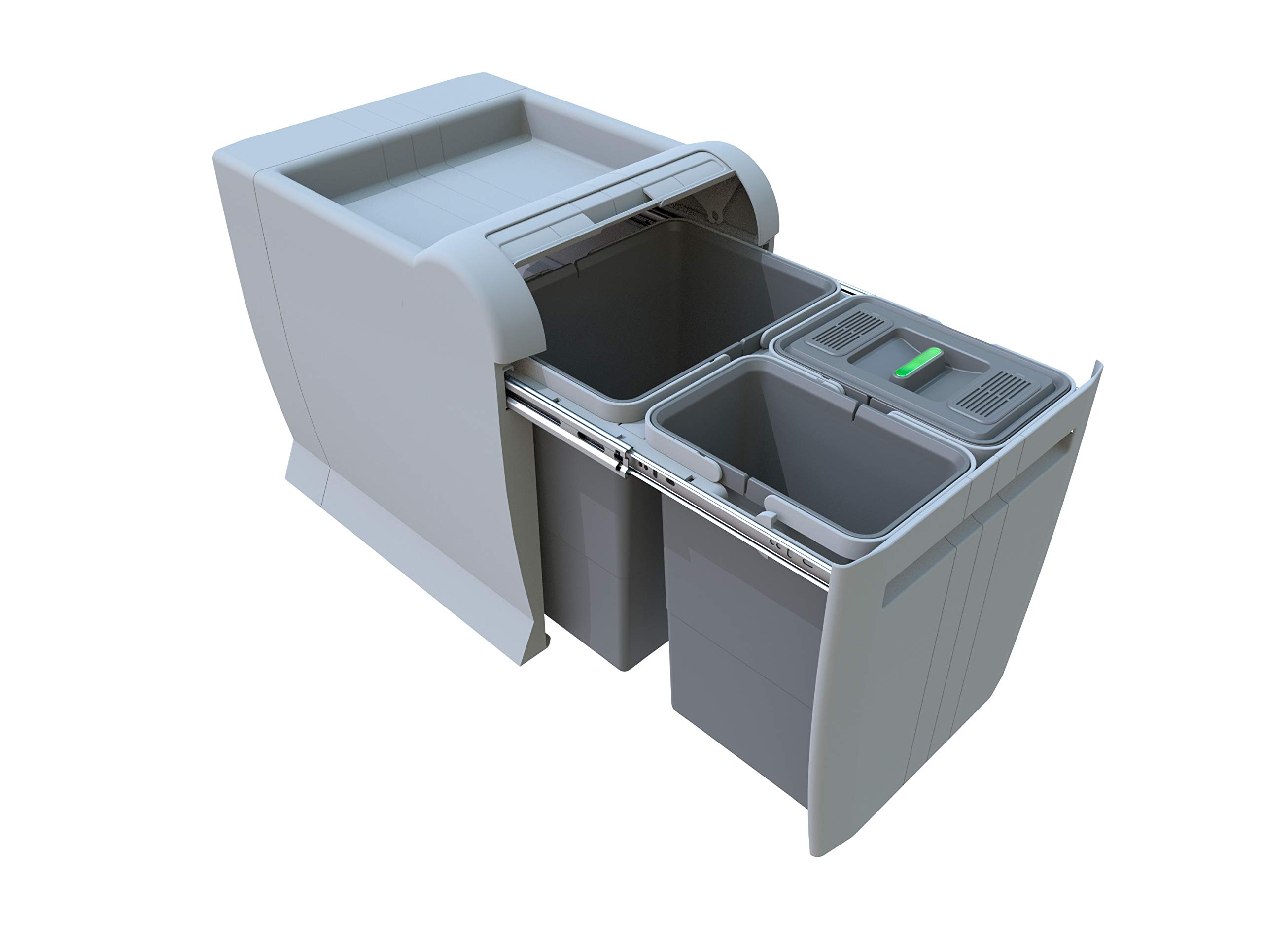 ELLETIPI City PTA 4045 A Differentiated Pull-Out Bin for Base, Grey, 35 x 47 x 44 cm
