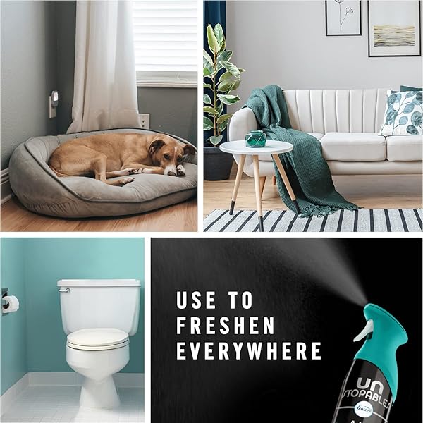 FEBREZE AIR MIST AIR FRESHENER SPRAY, ODOR-FIGHTING ROOM SPRAY, AIR FRESHENERS FOR HOME AND BATHROOM AND KITCHEN, AEROSOL CAN, UNSTOPABLES FRESH SCENT, 8.8OZ, 3 COUNT