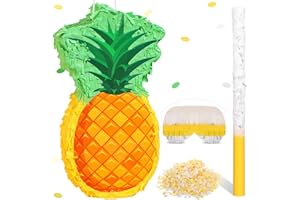 Sratte Pineapple Piñata Fruit Summer Theme Includes Stick Blindfold Confetti Fruit Piñata Birthday Party Decorations for Summer Tropical Party Supplies Fiestas Carnival Game