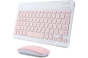 Rechargeable Bluetooth Keyboard and Mouse Combo for iPad, Ultra-Slim Portable Wireless Mouse Keyboard for iPad Pro Air Mini i