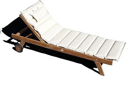 Amazon De Baltico Teakholz Liege Gartenliege Sonnenliege Auflage Creme11