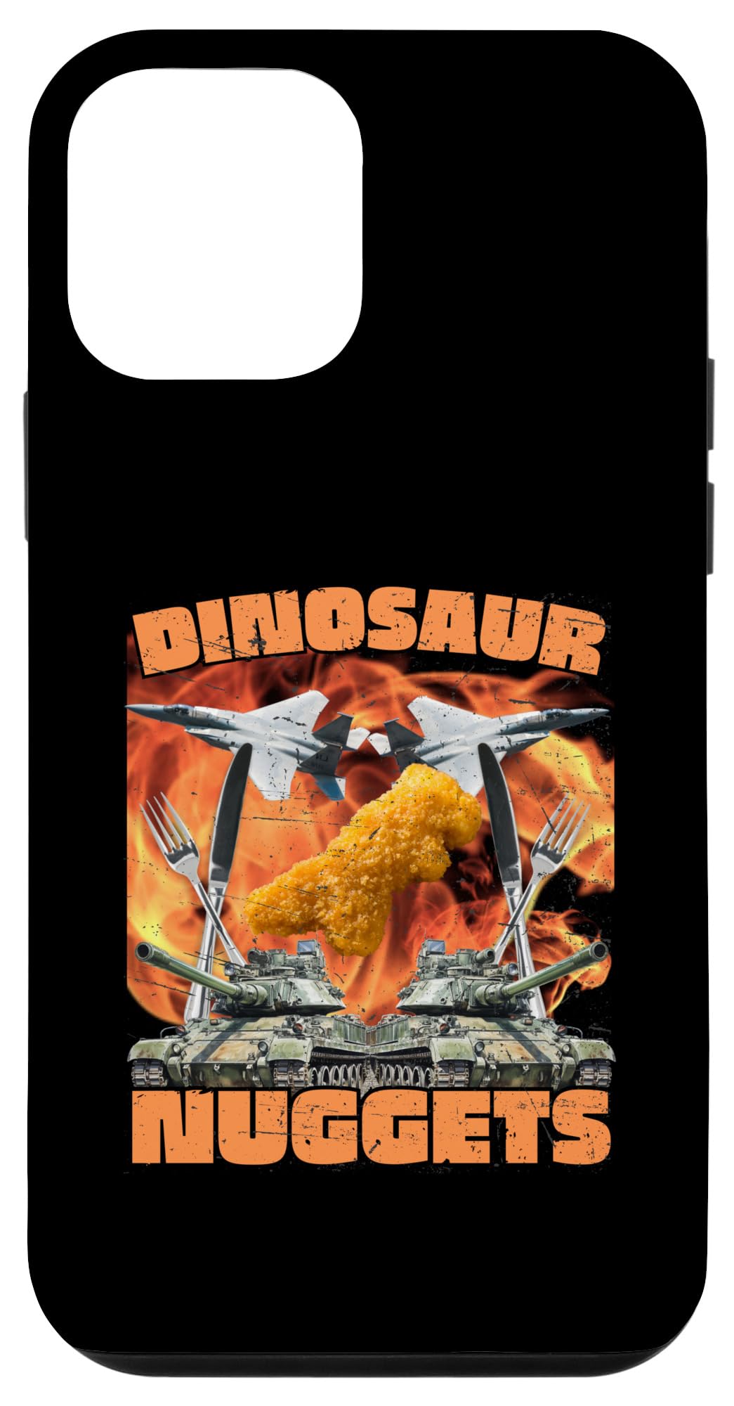 iPhone 12 mini Funny Dinosaur Chicken Nugget Bootleg Hardcore Flames Meme Case