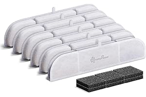 DownyPaws Cat Water Fountain, 6 Packs Replacement Filters for Fursink DPWFP6, 3 Months Set of Filters