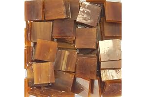 OAKBUD 1.5x1.5 cm Mosaic Tiles Mixed Color Glass Mosaic Glass Pieces for Home Decoration or DIY Crafts 130pcs/200g Square (Brown)
