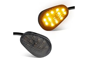 QUASCO Flush Mount Motorcycle Turn Signals Smoked Lens led Blinkers Compatible with Yamaha YZF R1 R3 R6 R6S FJ 09 FZ MT 07 09, Amber