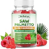 Mchokuu Saw Palmetto Gummies 600mg for Men & Women – Pumpkin Seed Oil Gummies with Saw Palmetto Supplement for Hair Growth & Skin Health, DHT Blocker - Sugar Free, Non-GMO, Raspberry Flavor 60 Count