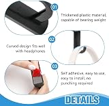 4x Headphone Hanger Black Stick-on Hook Monitor Headset Stand Strong Adhesive view 3