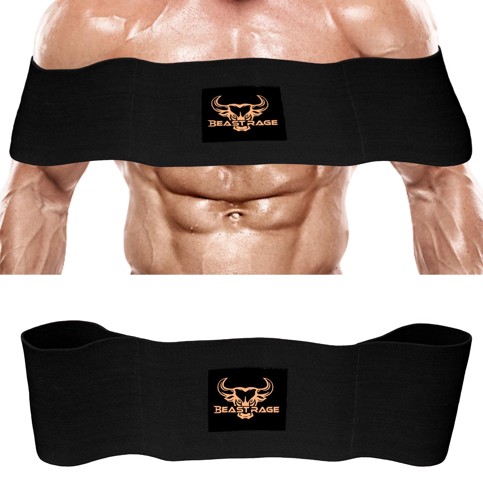 BEAST RAGE Fitness Bench Press Strength Band, Adjustable Weightlifting Slingshot Blaster,Weight lifting Resistance Band, Bench Press Slingshot for Elbow Fitness,Chest Builder,Powerlifting (M, BLACK)