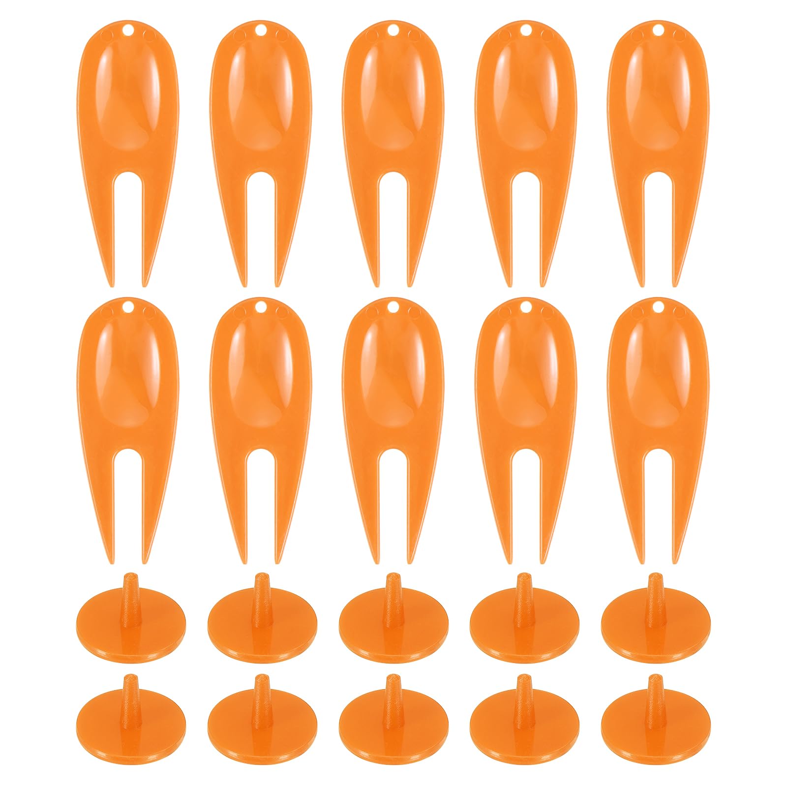 PATIKIL Golf Divot Repair Tool, 18 Pack Plastic Golf Divot Tool Golf Green Divot Fork with Ball Marker for Golf Golfer Repairing, Orange