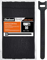 Oksdown Cable Tie Reusable Black 50 Pack Adjustable Releasable 150mm