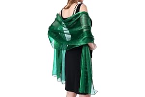 Ladiery Sheer Crepe Shawls and Wraps for Formal Evening Party,Women Soft Shimmer Light-weight Travel Festival Shawl
