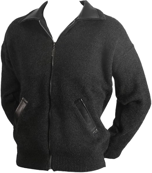 New Zealand Wool/Brushtail Possum Blend Lambskin Collar Jacket Men's at