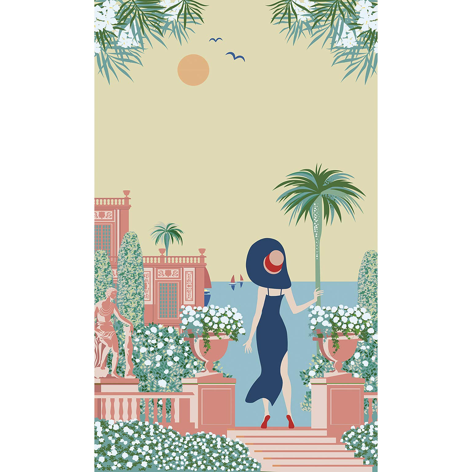 Plage 145500 Woven Panoramic Beach – Rivera Terrace in the Sun, Multicoloured, 1.5 x 2.5 m