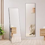 Hoikwo Full Length Mirror 59x16 in Black Frame Standing Wall Mountable 150x41 cm view 2