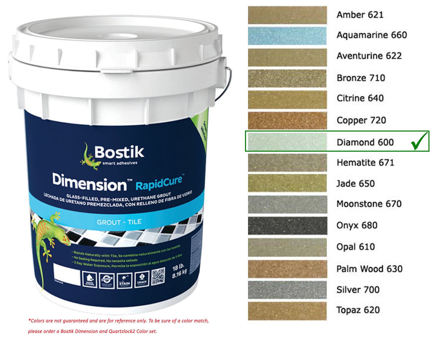 Bostik Dimension RapidCure StarGlass Grout 600 Diamond 18 on Galleon
