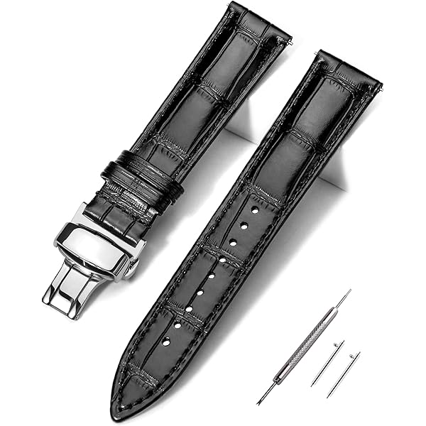 黒表革195ds、グリーン10本 EACHE 12mm Croco Leather Watch Bands Black Classical Leather