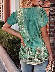 KISSMODA Women's Tunic Tops Casual V Neck Short