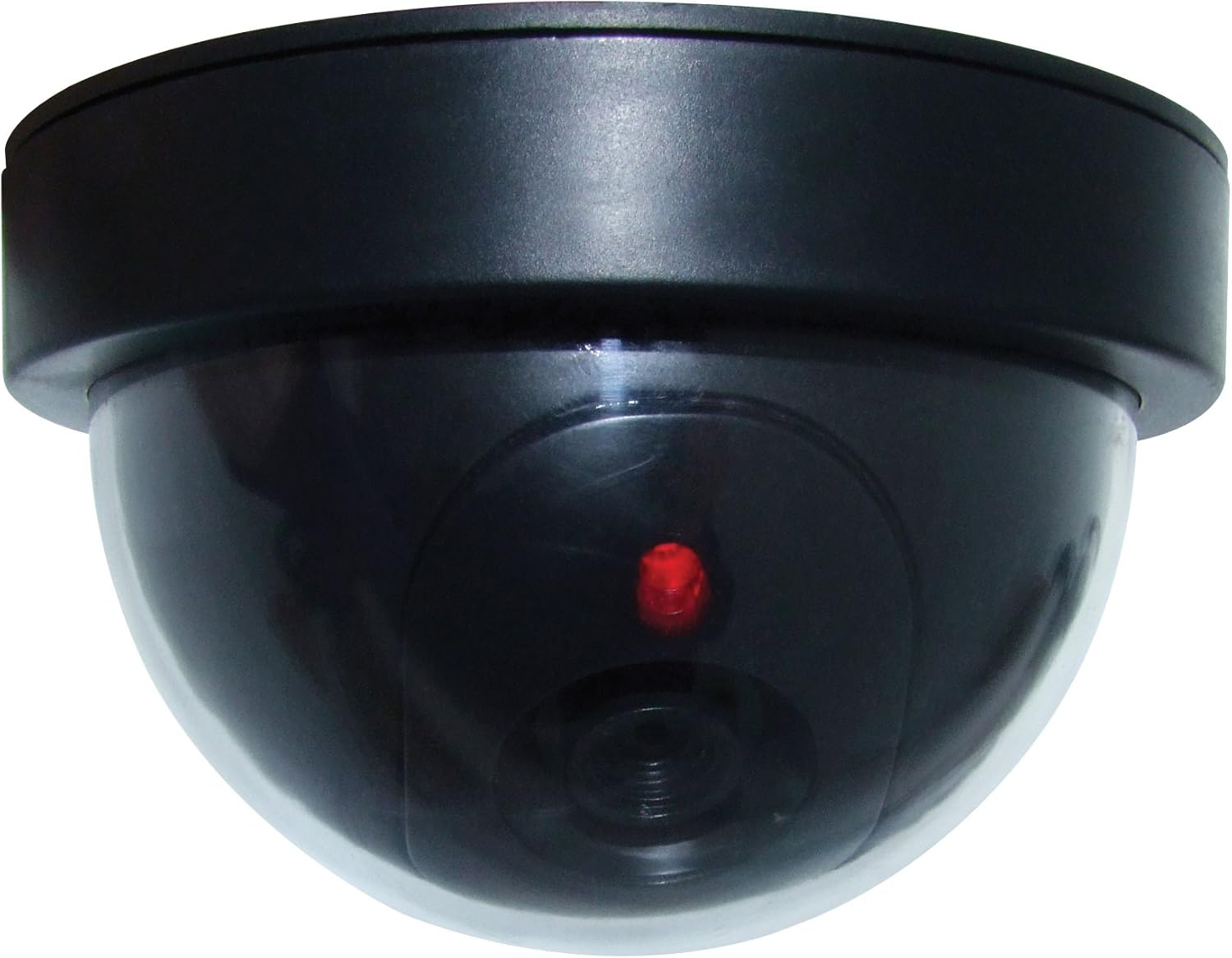 CCTV dome shaped dummy security camera with flashing red LED light
