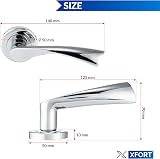 XFORT 4 Pack Door Handle on Rose Polished Chrome Internal Lever view 6