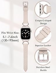 Minyee Leather Band Compatible with Apple Watch