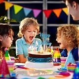 mciskin Happy 1st Birthday Candles Set Blue 1 Numeral & Star Toppers 12pc view 6