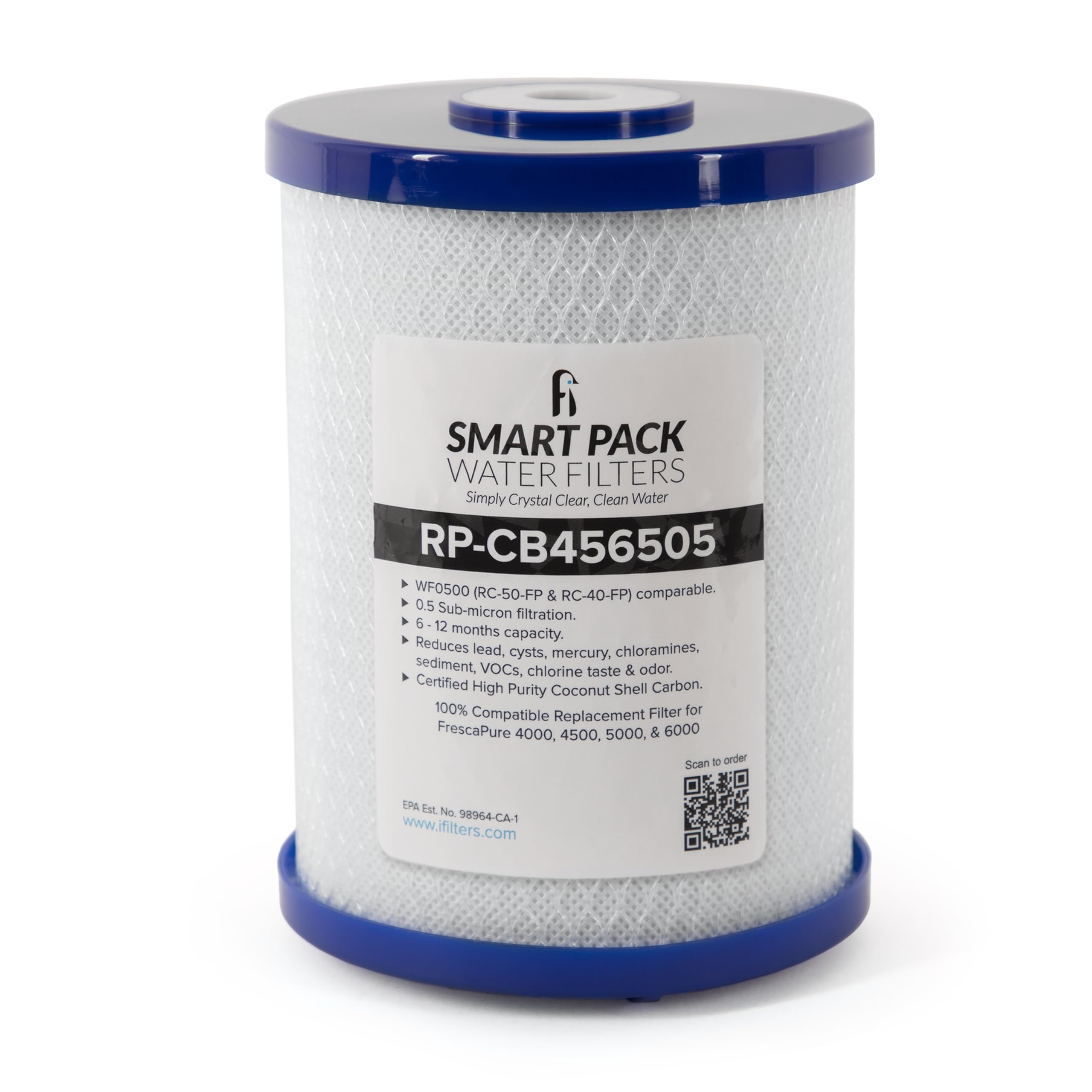 Photo 1 of Smart Pack Water Filters iFilters High Purity Coconut Shell Activated Carbon Water Filter - 750 GPD Life Span - 0.5 Micron - Compatible with Frescapure 4000 4500 5000 6000 Models