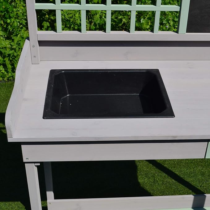 HOMCOM Mesa de Jardinería Cultivo Mesa Exterior para Macetas Mesa ...