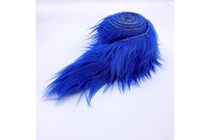 ICE FABRICS Craft Faux Fur Fabric Pre Cut Rolls - 2"x60" Fur Ribbon Faux Mohair Fabric Fur Strips - Super Soft Craft Fur Trim Fuzzy Fabric - Faux Fur for Crafts, Costumes & Decoration - Royal Blue - 2x60