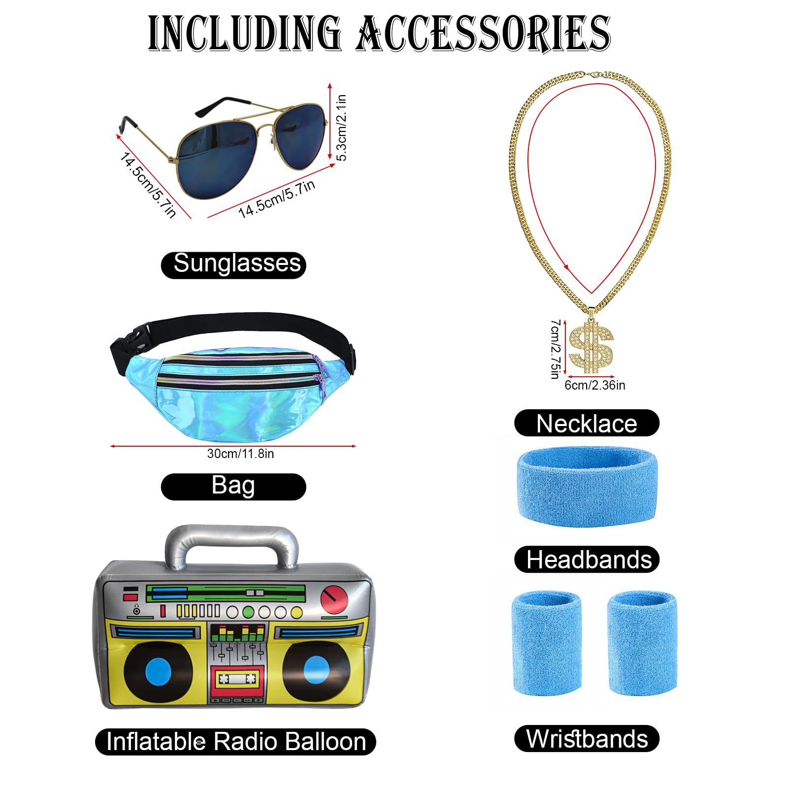 KUKIKUKI 80er/90er Jahre Outfit für Herren und Damen, Unisex Tracksuit Sportbekleidung, Streetwear Trainingsanzug Jogginganzug - Blau, 3XL 2